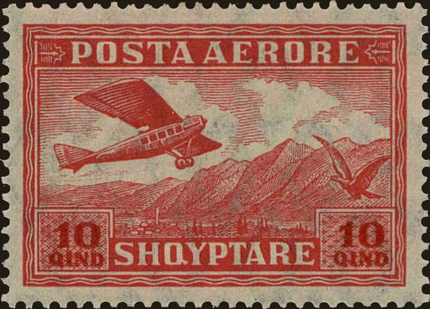 Front view of Albania C2 collectors stamp
