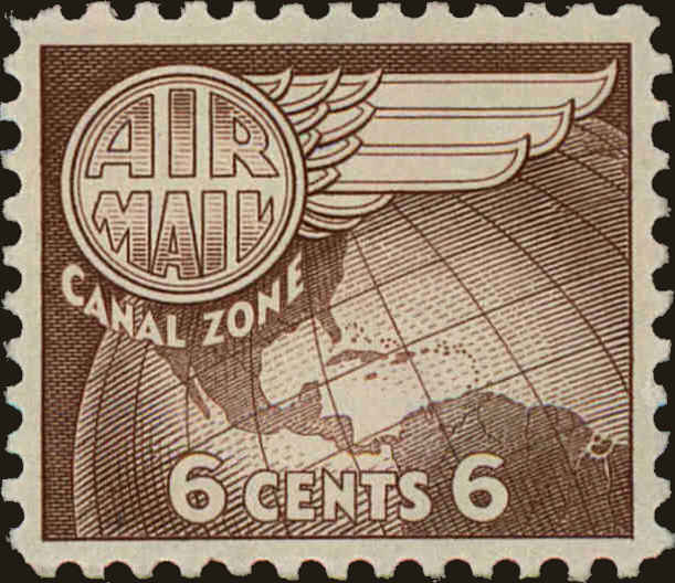 Front view of Canal Zone C22 collectors stamp