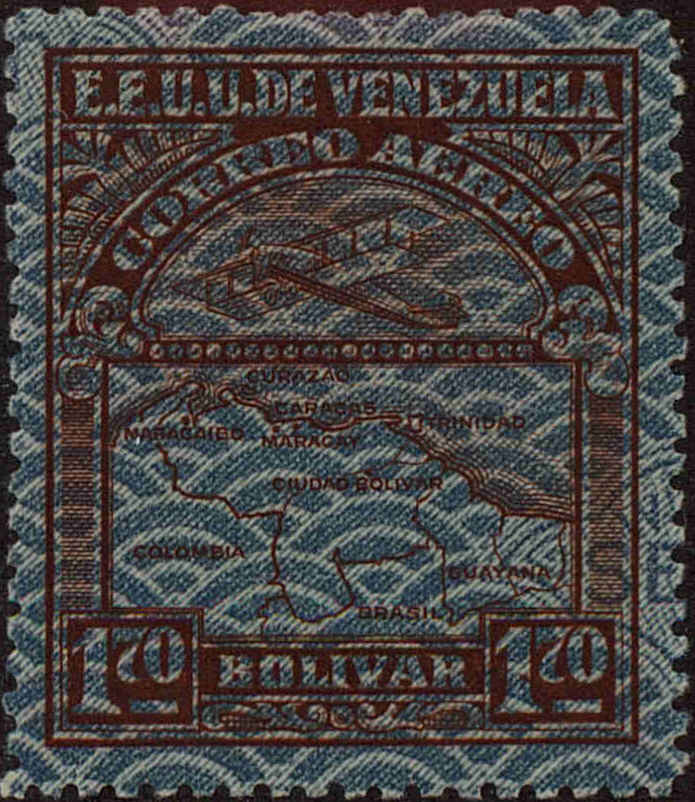 Front view of Venezuela C26 collectors stamp