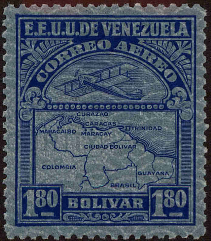 Front view of Venezuela C27 collectors stamp