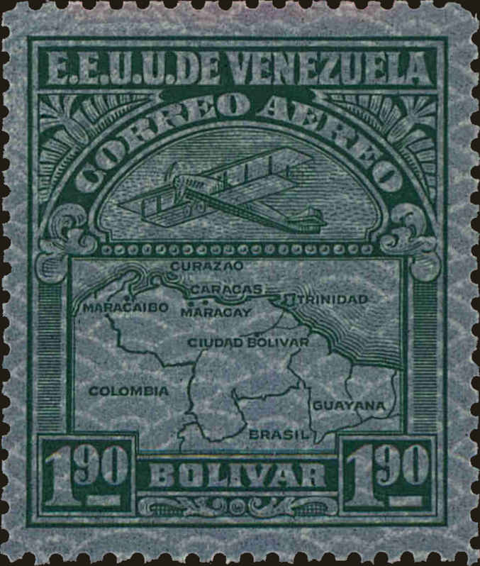 Front view of Venezuela C28 collectors stamp
