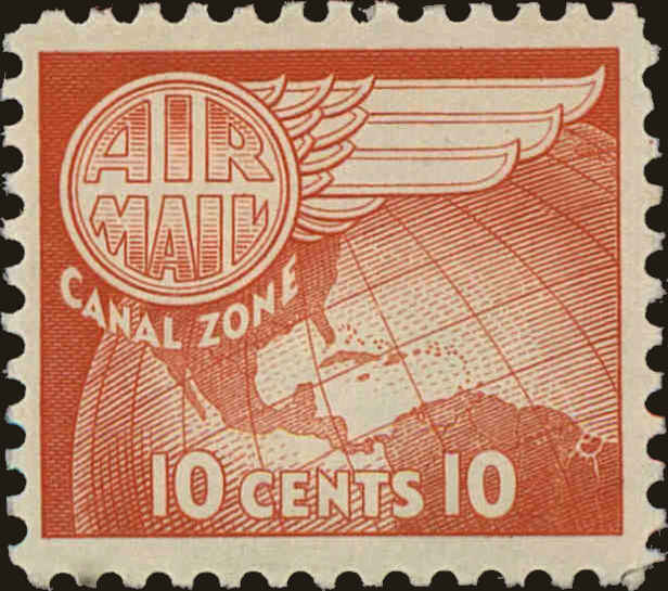Front view of Canal Zone C23 collectors stamp