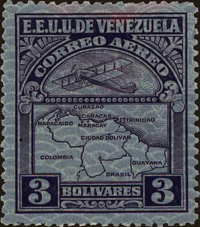 Front view of Venezuela C34 collectors stamp