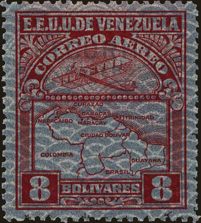 Front view of Venezuela C38 collectors stamp