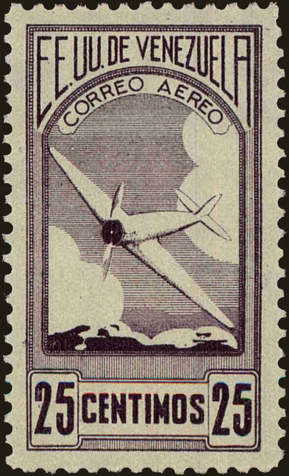 Front view of Venezuela C50 collectors stamp