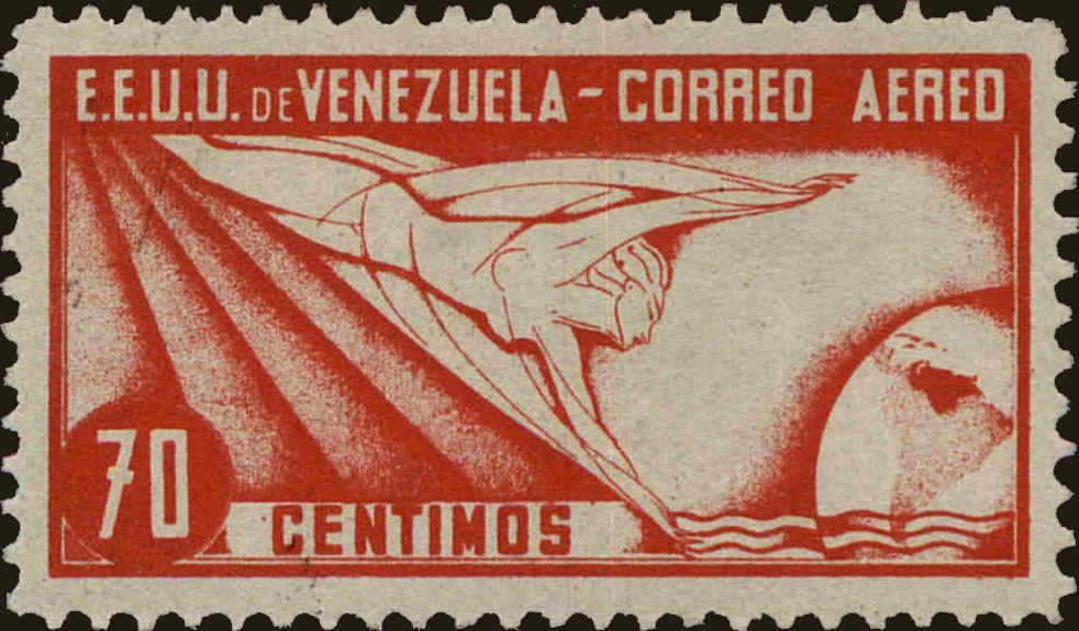 Front view of Venezuela C52 collectors stamp