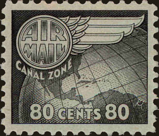 Front view of Canal Zone C26 collectors stamp