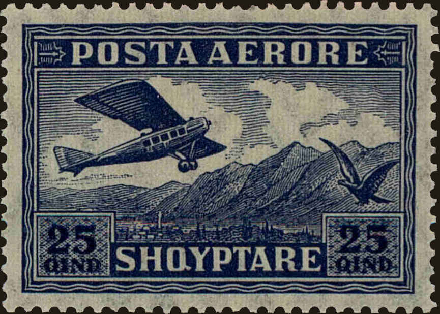 Front view of Albania C3 collectors stamp
