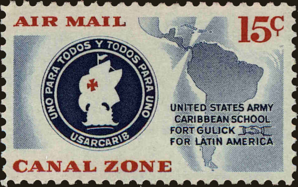 Front view of Canal Zone C32 collectors stamp