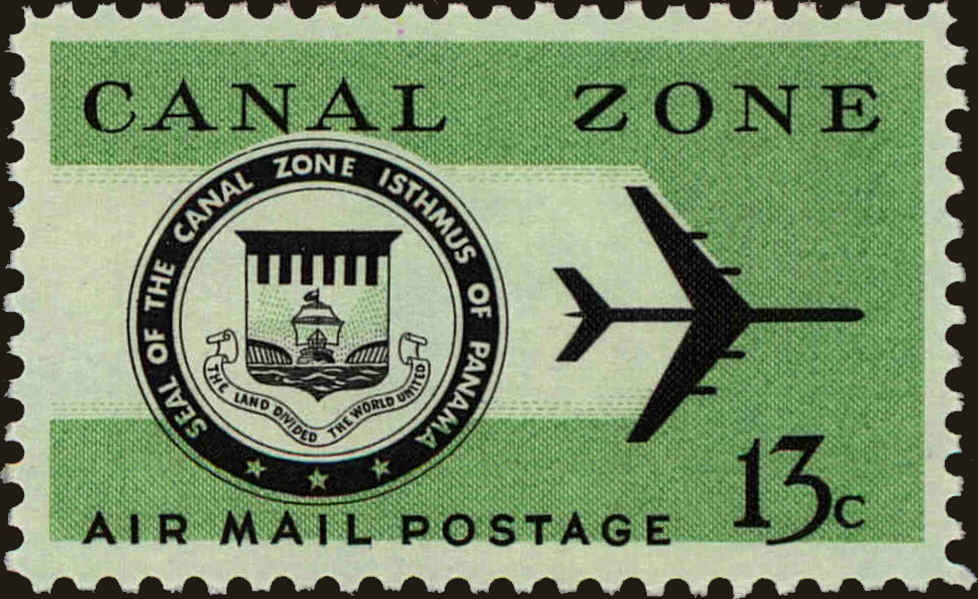 Front view of Canal Zone C50 collectors stamp