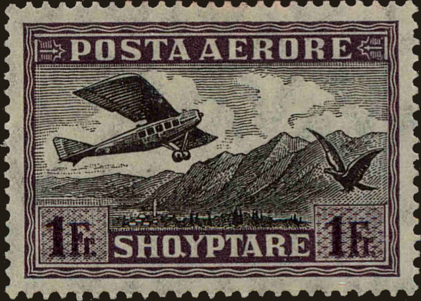 Front view of Albania C5 collectors stamp