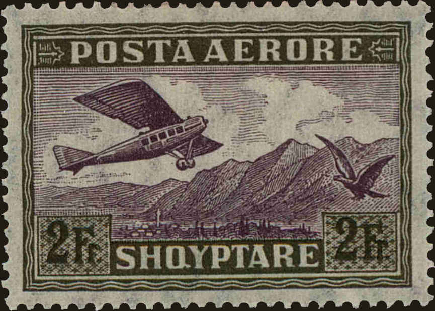 Front view of Albania C6 collectors stamp