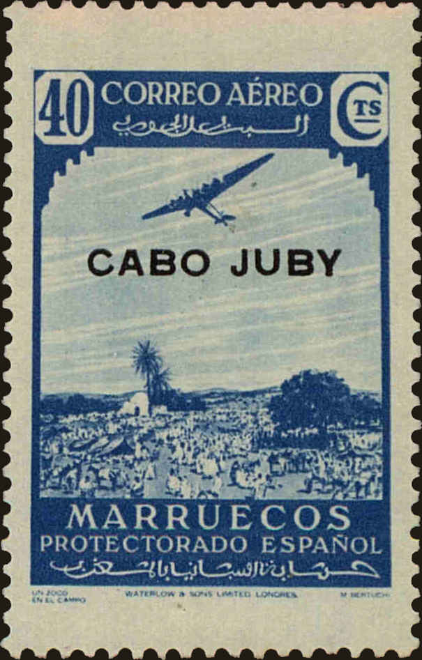 Front view of Cape Juby C4 collectors stamp