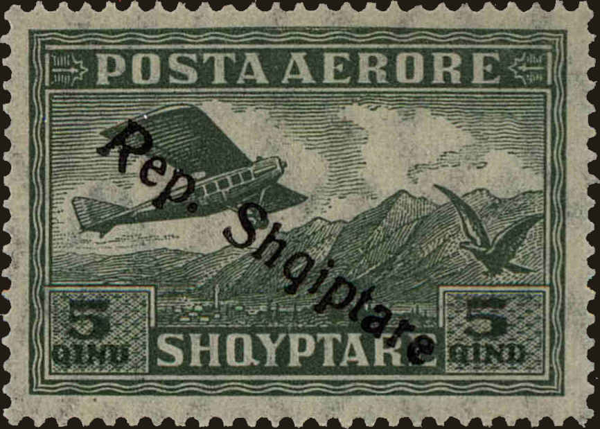 Front view of Albania C8 collectors stamp