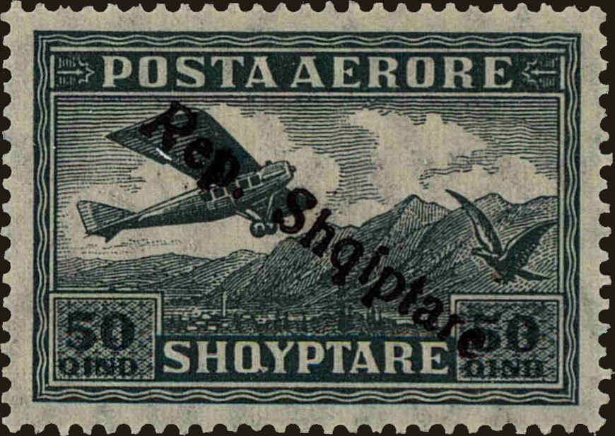 Front view of Albania C11 collectors stamp