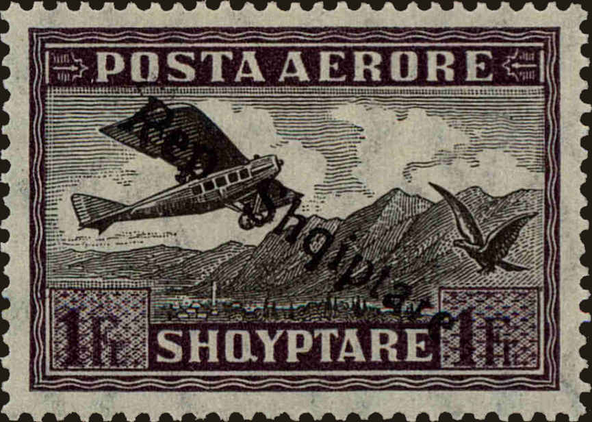 Front view of Albania C12 collectors stamp
