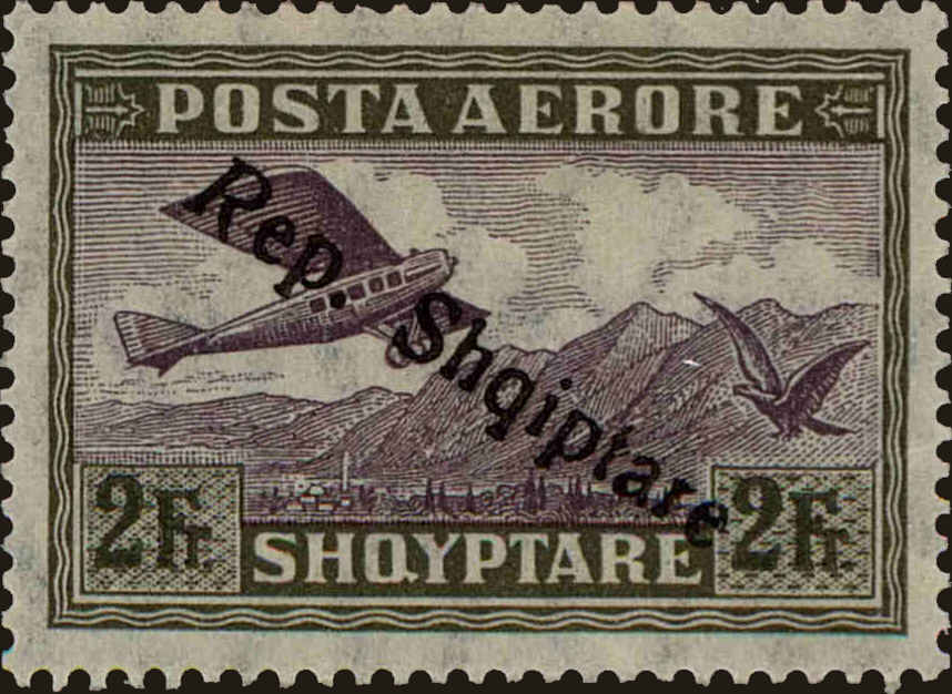 Front view of Albania C13 collectors stamp