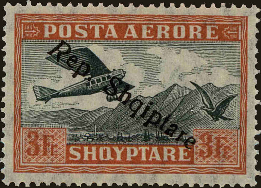 Front view of Albania C14 collectors stamp