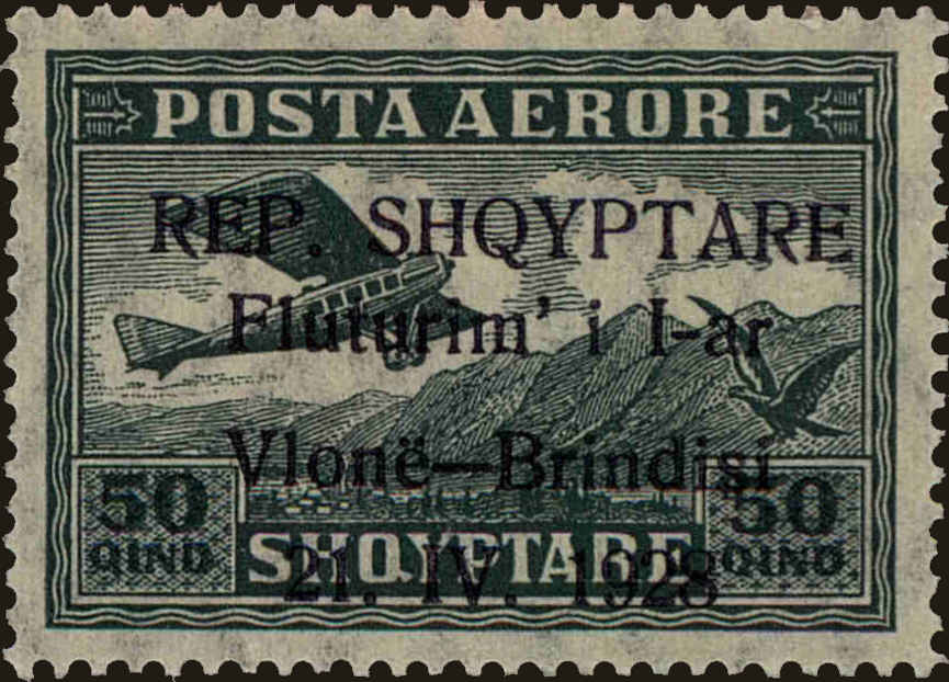 Front view of Albania C18 collectors stamp