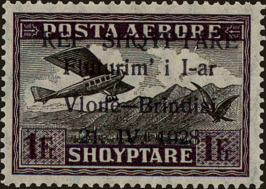 Front view of Albania C19 collectors stamp