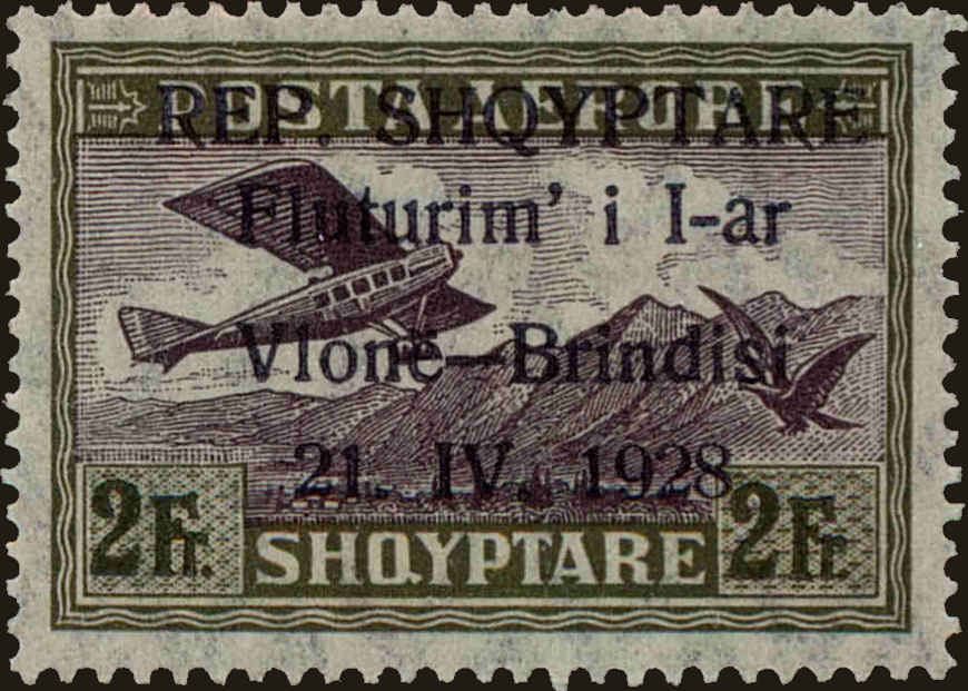 Front view of Albania C20 collectors stamp