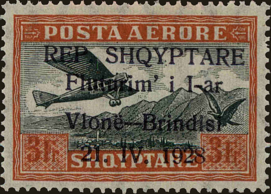 Front view of Albania C21 collectors stamp