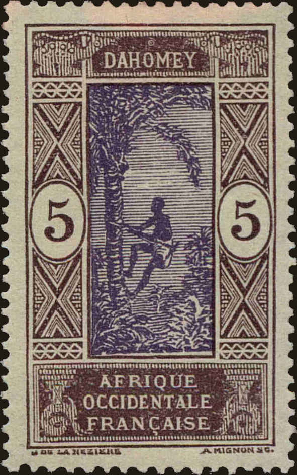 Front view of Dahomey 46 collectors stamp