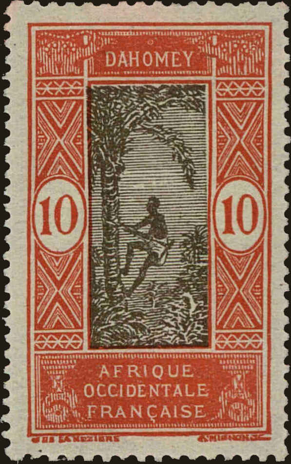 Front view of Dahomey 49 collectors stamp