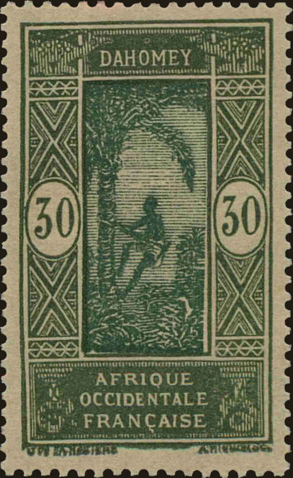 Front view of Dahomey 59 collectors stamp