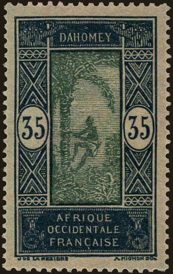 Front view of Dahomey 61 collectors stamp