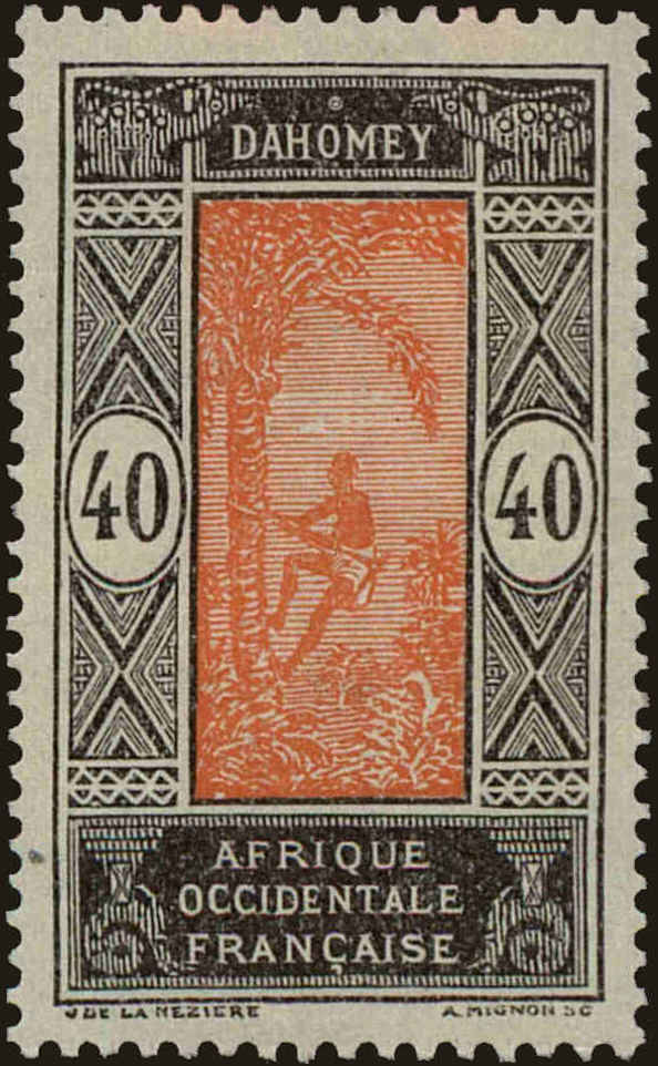 Front view of Dahomey 62 collectors stamp