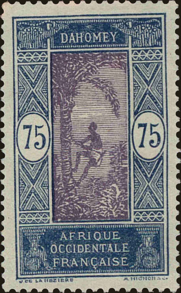 Front view of Dahomey 70 collectors stamp