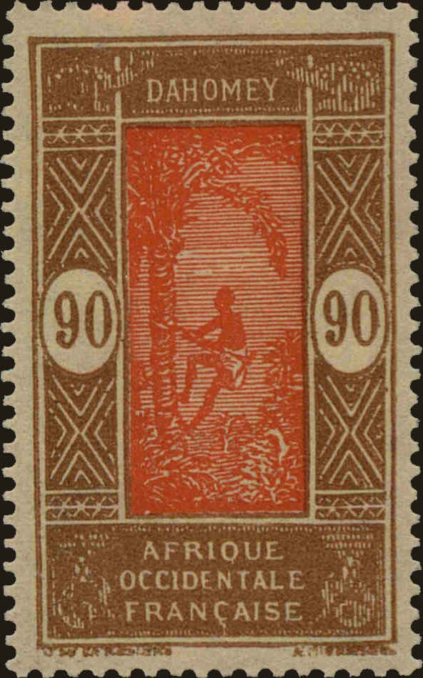 Front view of Dahomey 74 collectors stamp