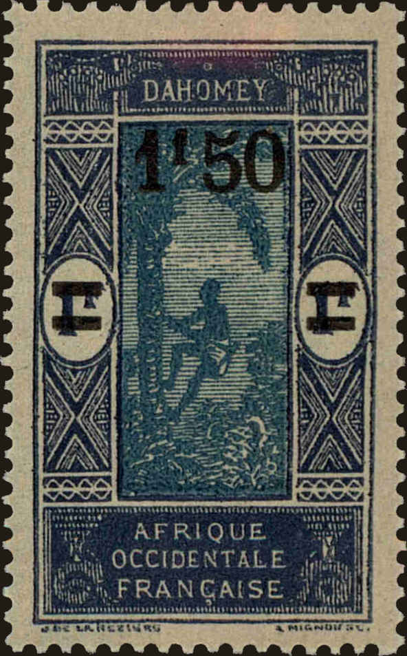 Front view of Dahomey 93 collectors stamp