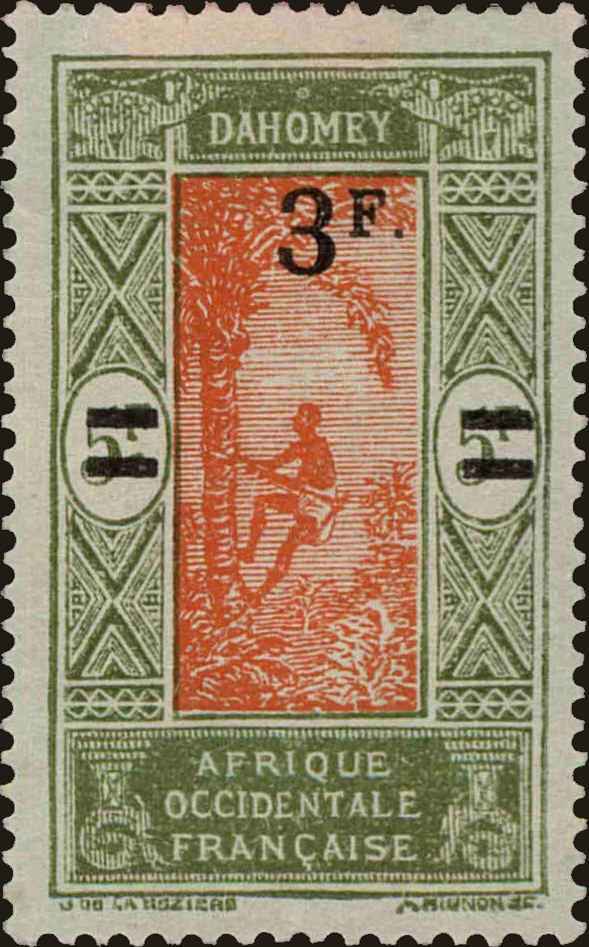 Front view of Dahomey 94 collectors stamp