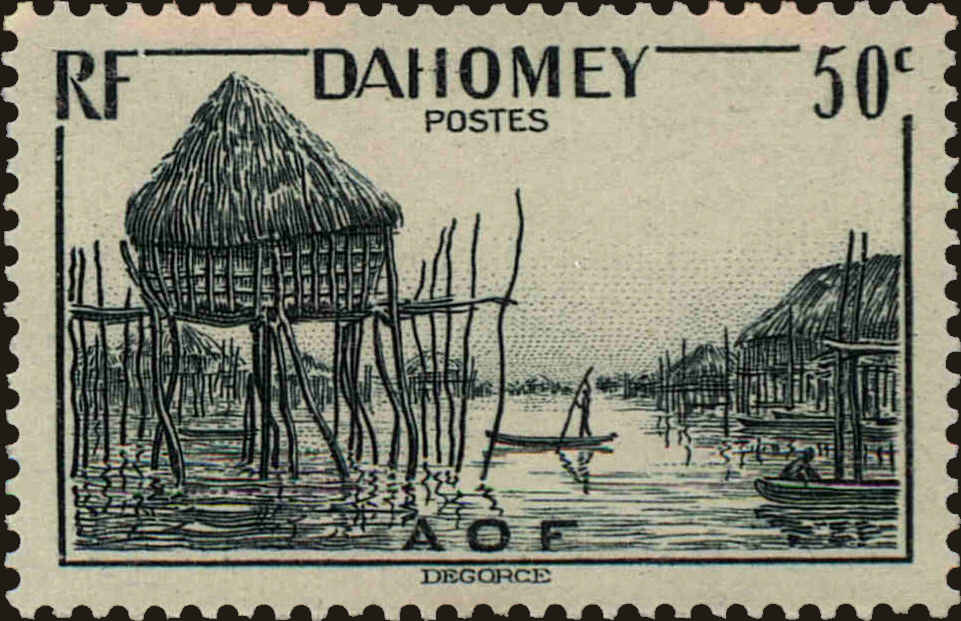 Front view of Dahomey 121 collectors stamp