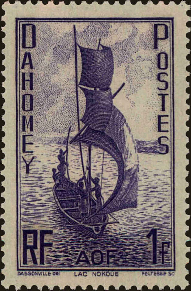 Front view of Dahomey 125 collectors stamp