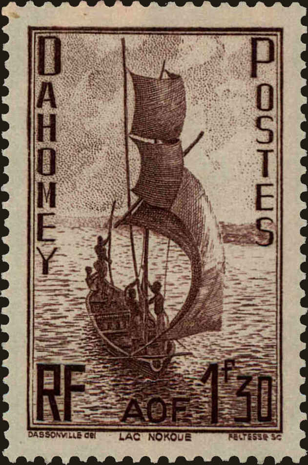 Front view of Dahomey 126 collectors stamp