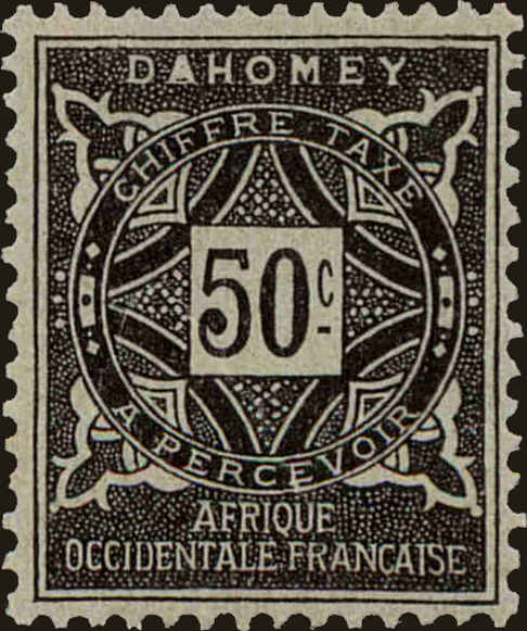 Front view of Dahomey J14 collectors stamp