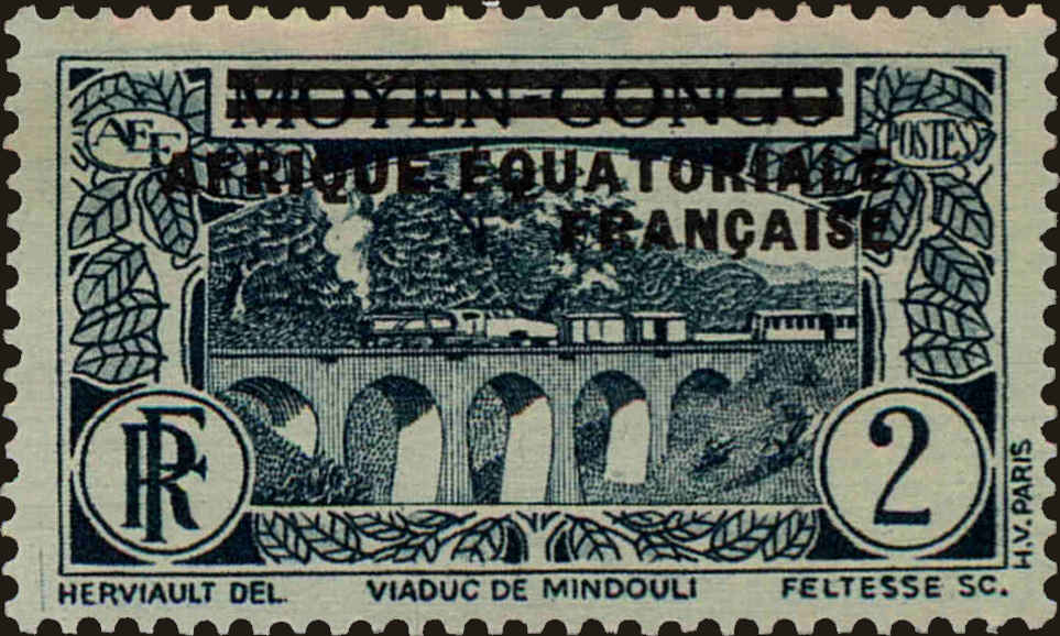 Front view of French Equatorial Africa 12 collectors stamp