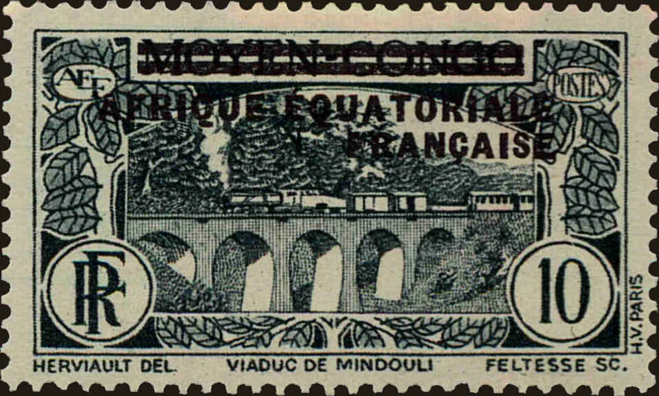 Front view of French Equatorial Africa 15 collectors stamp