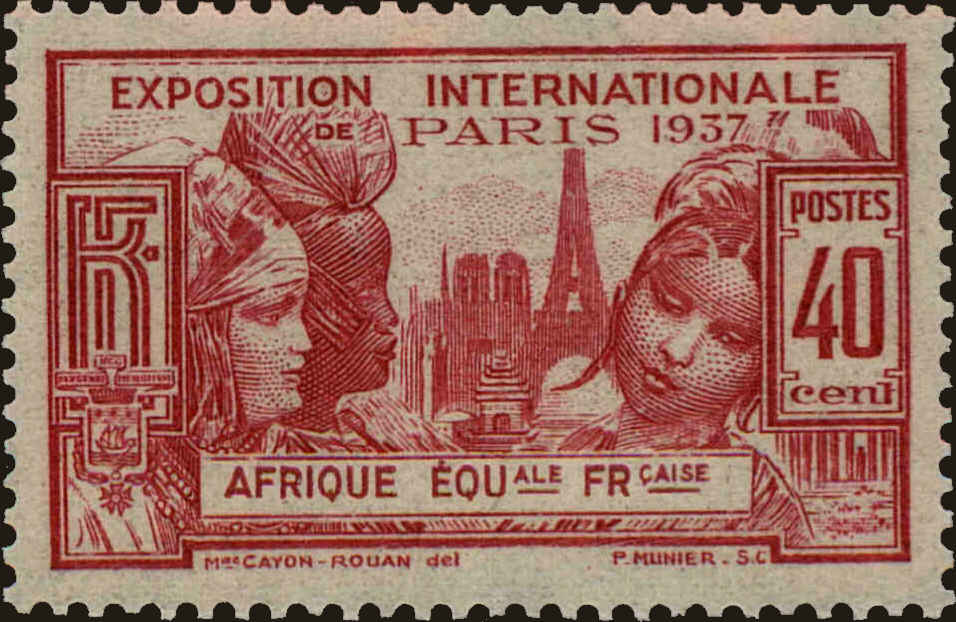 Front view of French Equatorial Africa 29 collectors stamp