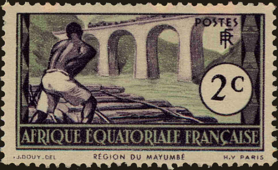 Front view of French Equatorial Africa 34 collectors stamp