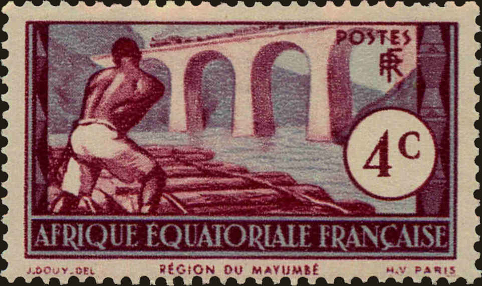 Front view of French Equatorial Africa 36 collectors stamp