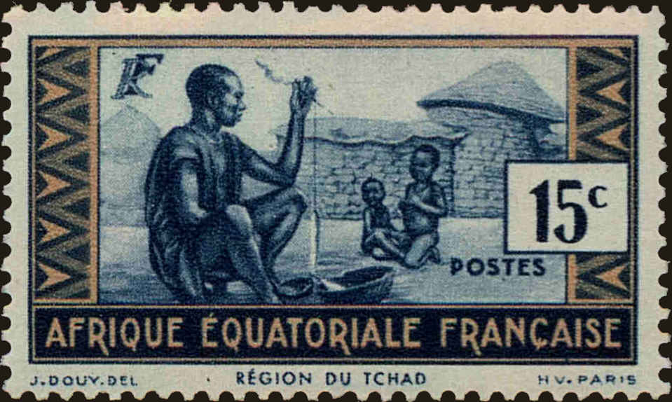 Front view of French Equatorial Africa 39 collectors stamp