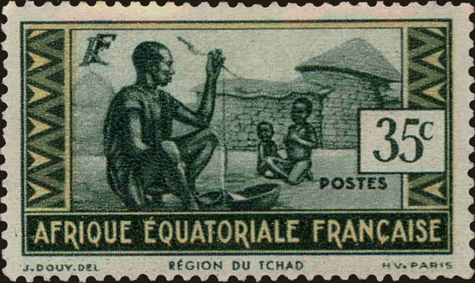 Front view of French Equatorial Africa 44 collectors stamp