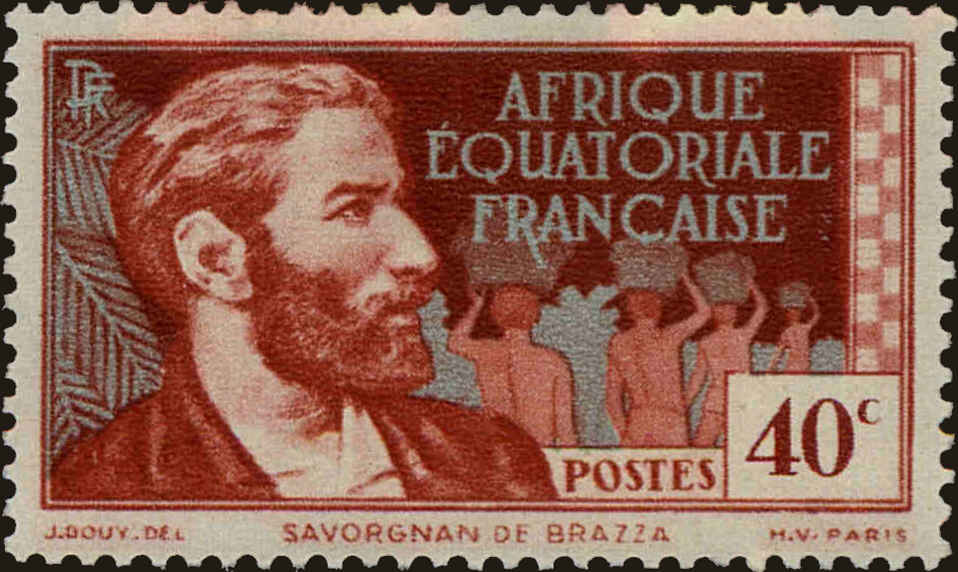 Front view of French Equatorial Africa 45 collectors stamp
