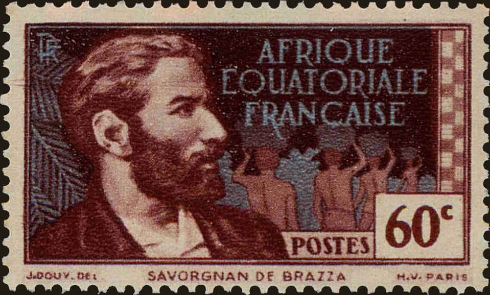 Front view of French Equatorial Africa 50 collectors stamp