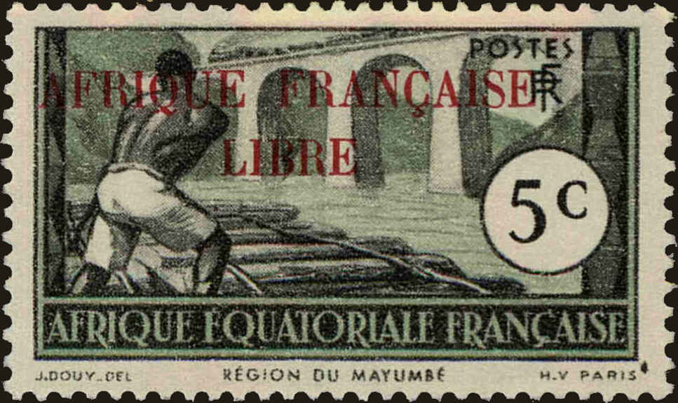 Front view of French Equatorial Africa 84 collectors stamp