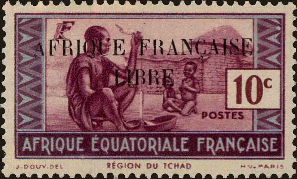 Front view of French Equatorial Africa 85 collectors stamp